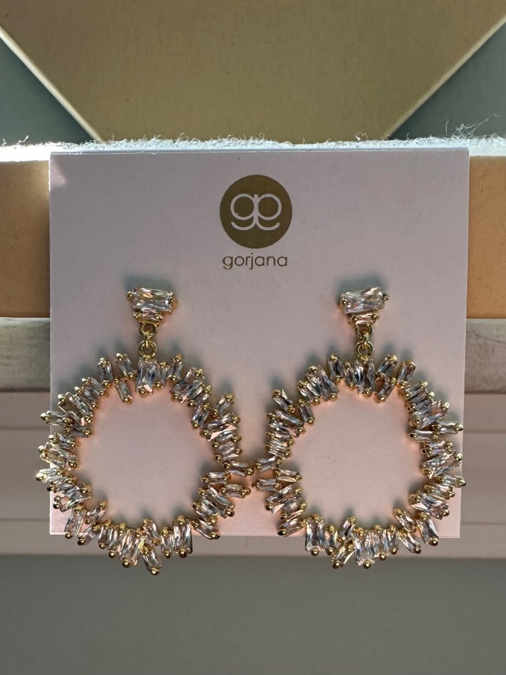 Gorjana Gold Crystal Statement Drop Earrings